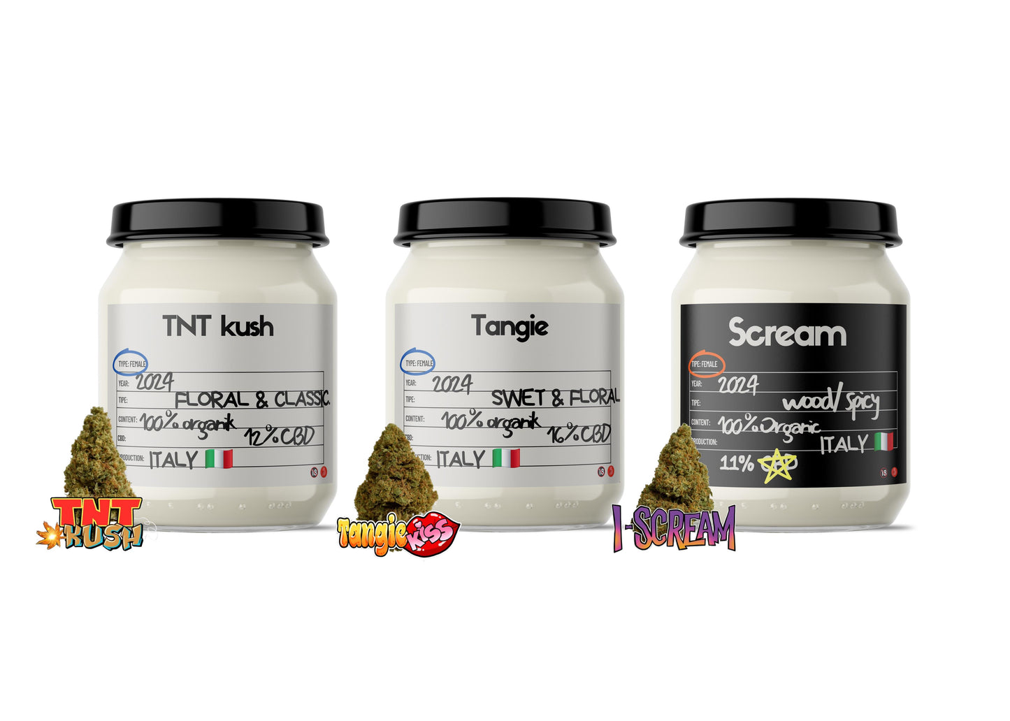 Colección POP CORN The Green Muse CBD Tarro de Vidrio 30 GRAMOS TOTAL