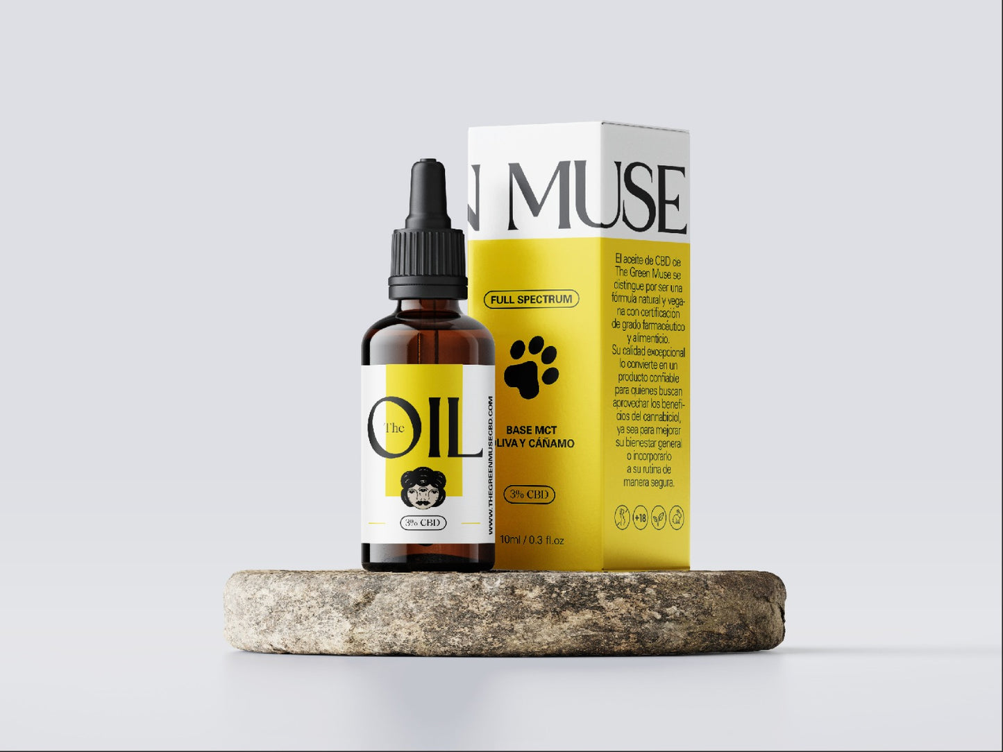 THE GREEN MUSE Olio CBD per animali premium al 3% a spettro completo con base MCT