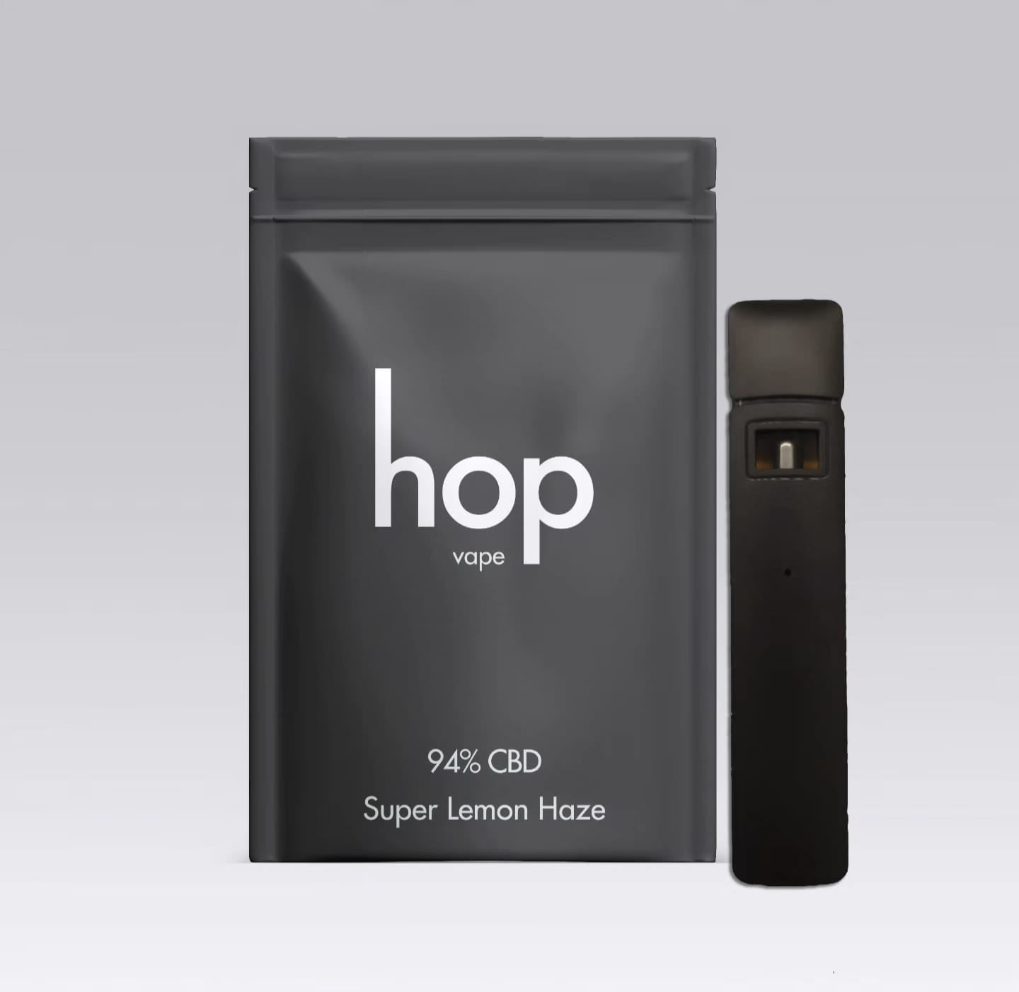 vape negro con bolsa negra marca hop 94% cbd super lemon haze